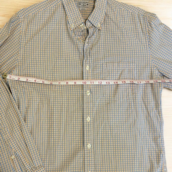 J. Crew Men's blue and orange Checkered Shirt sz M - Picture 3 of 9